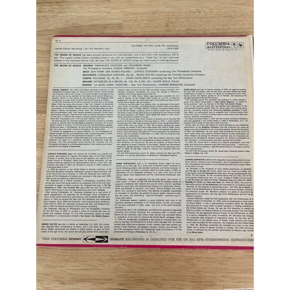 The Sound Of Genius Vinyl Record GS-6 Limited Edition Vintage Album - Picture 4 of 4